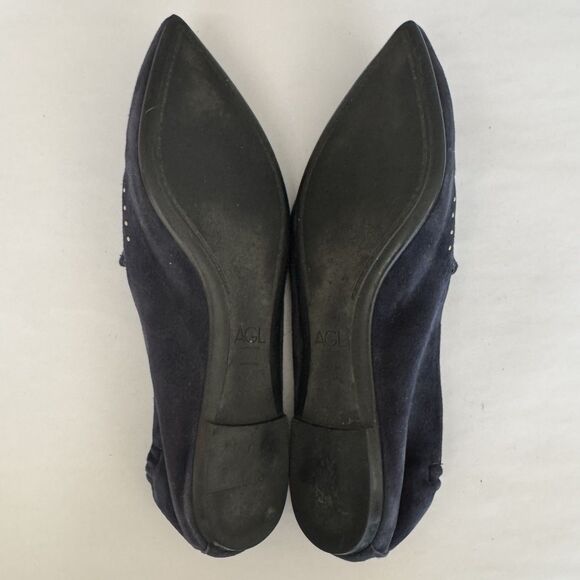 AGL Attilio Giusti Leombruni Navy Blue Suede Moc Loafers Women EU 41 US 10 Stud - Picture 11 of 13